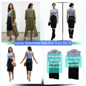 Carven Stretch Knit Twist Knot Dress Size M